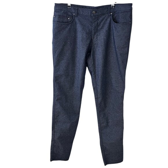 Lululemon Mens ABC Pant Skinny, Tech Canvas 34", Blue Heathered, Size 36 - Picture 1 of 9